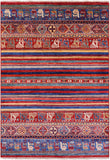 Tribal Persian Gabbeh Hand Knotted Wool Rug - 4' 0" X 5' 10" - Golden Nile