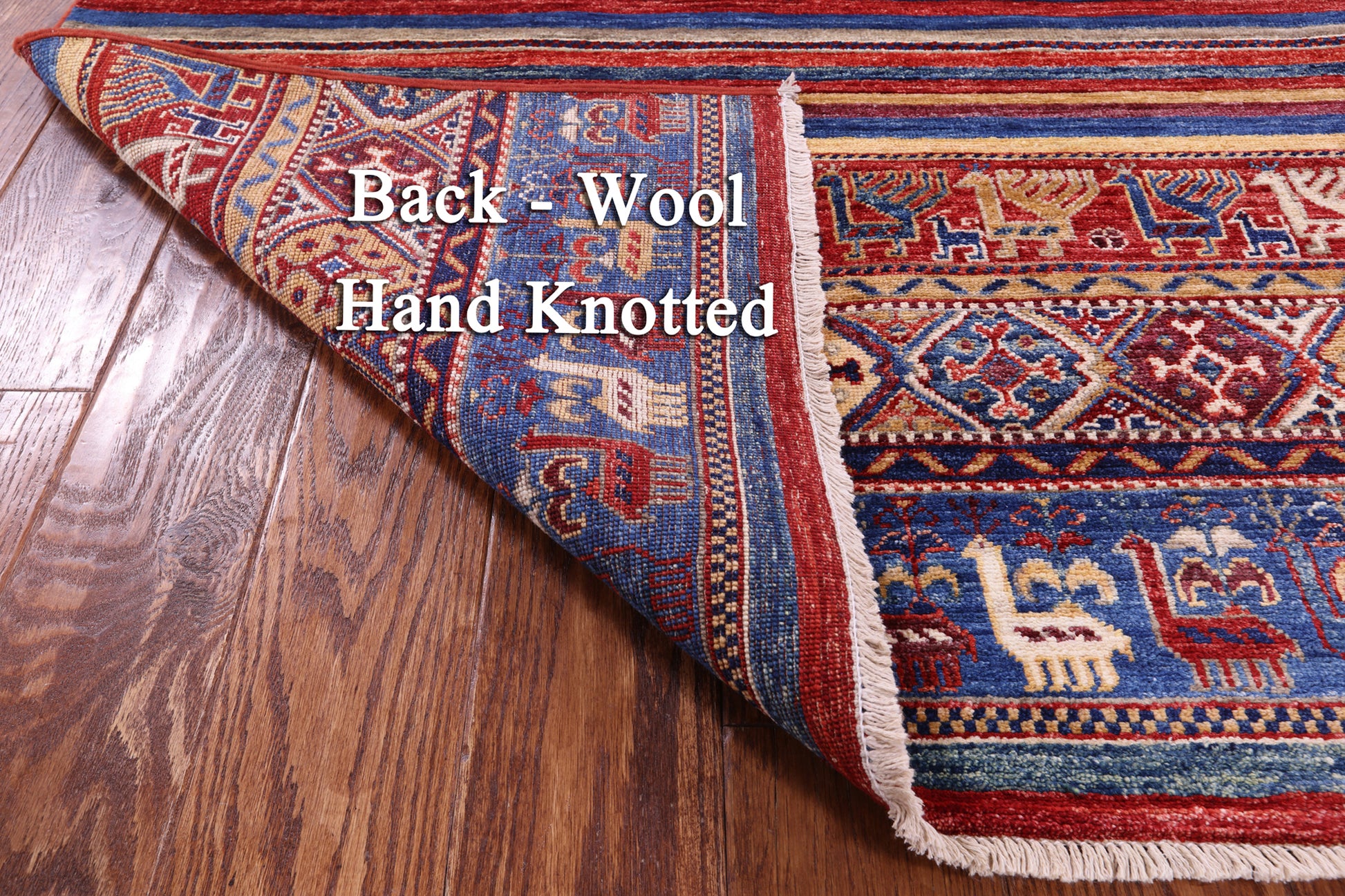 Tribal Persian Gabbeh Hand Knotted Wool Rug - 4' 0" X 5' 10" - Golden Nile