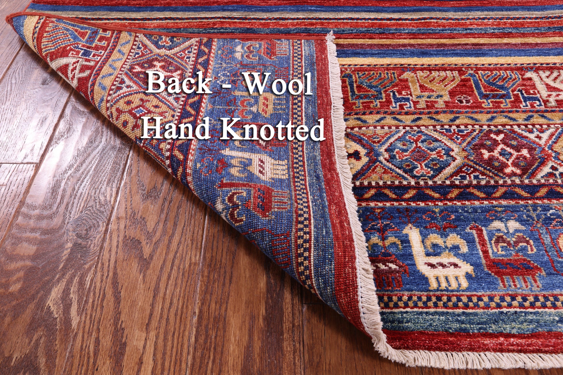 Tribal Persian Gabbeh Hand Knotted Wool Rug - 4' 0" X 5' 10" - Golden Nile