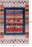 Tribal Persian Gabbeh Hand Knotted Wool Rug - 4' 1" X 6' 2" - Golden Nile