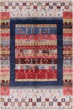 Tribal Persian Gabbeh Hand Knotted Wool Rug - 4' 1" X 6' 2" - Golden Nile
