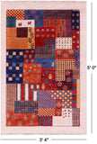 Tribal Persian Gabbeh Handmade Wool Rug - 3' 4" X 5' 0" - Golden Nile