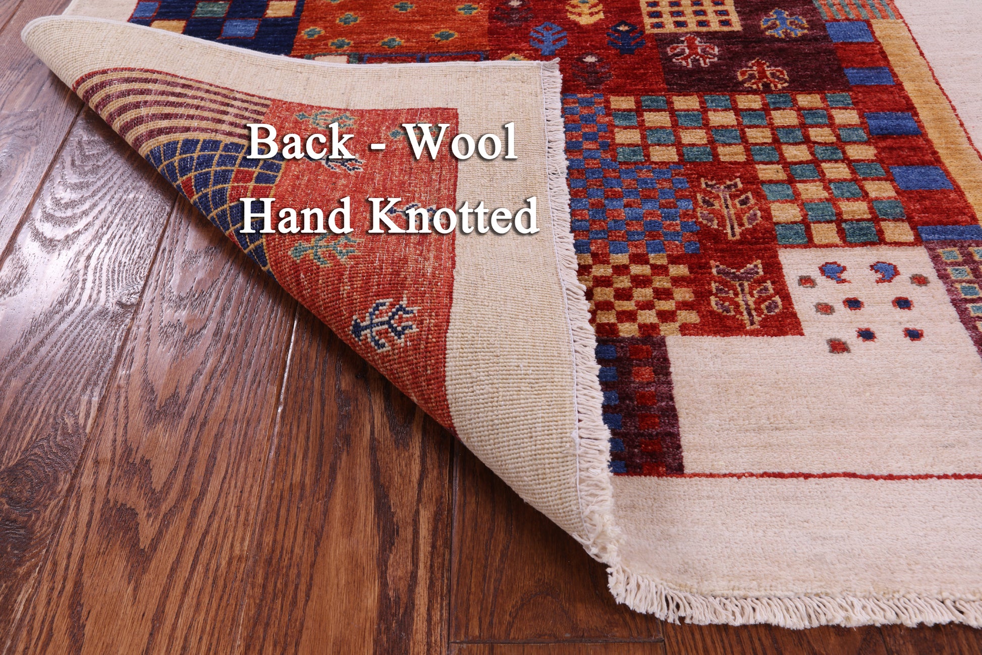 Tribal Persian Gabbeh Handmade Wool Rug - 3' 4" X 5' 0" - Golden Nile
