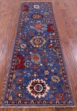 Blue Persian Fine Serapi Handmade Wool Runner Rug - 2' 6" X 8' 2" - Golden Nile