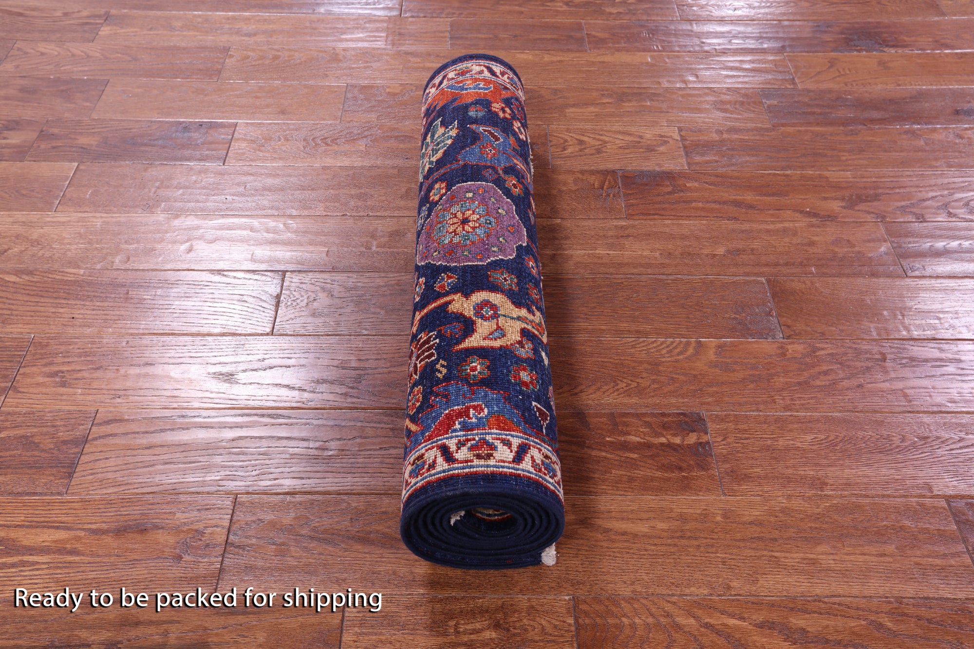 Blue Persian Fine Serapi Handmade Wool Runner Rug - 2' 8" X 7' 10" - Golden Nile