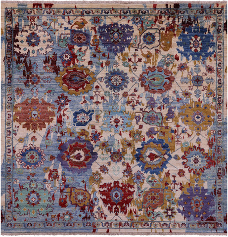 Square Persian Fine Serapi Hand Knotted Wool Rug - 5' 9