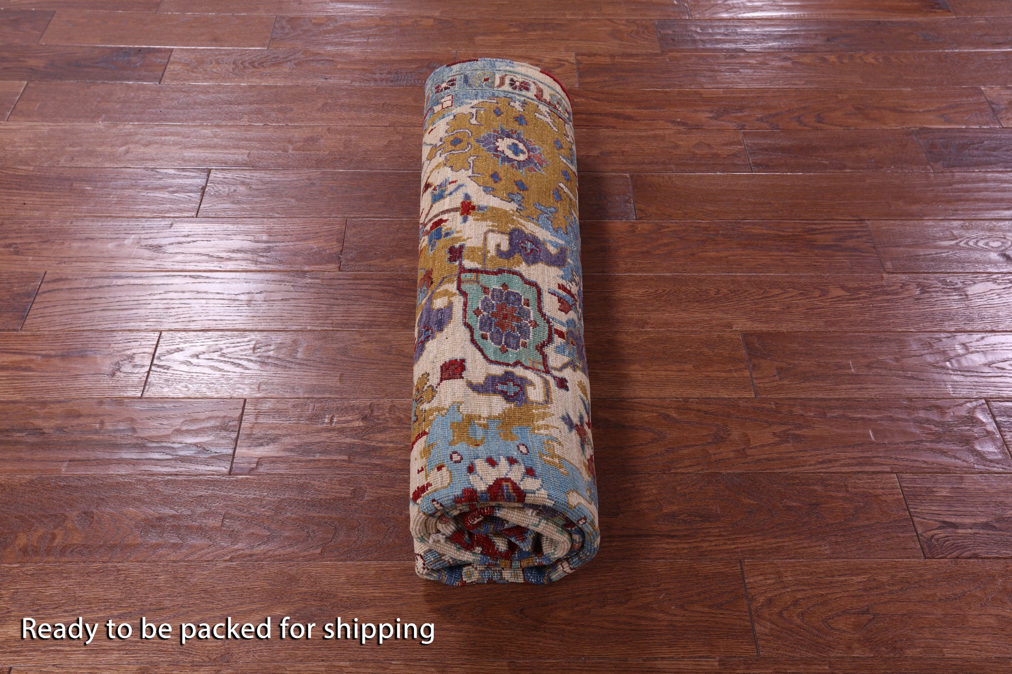 Square Persian Fine Serapi Hand Knotted Wool Rug - 5' 9" X 5' 9" - Golden Nile