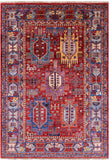 Persian Fine Serapi Hand Knotted Wool Rug - 4' 0" X 5' 11" - Golden Nile