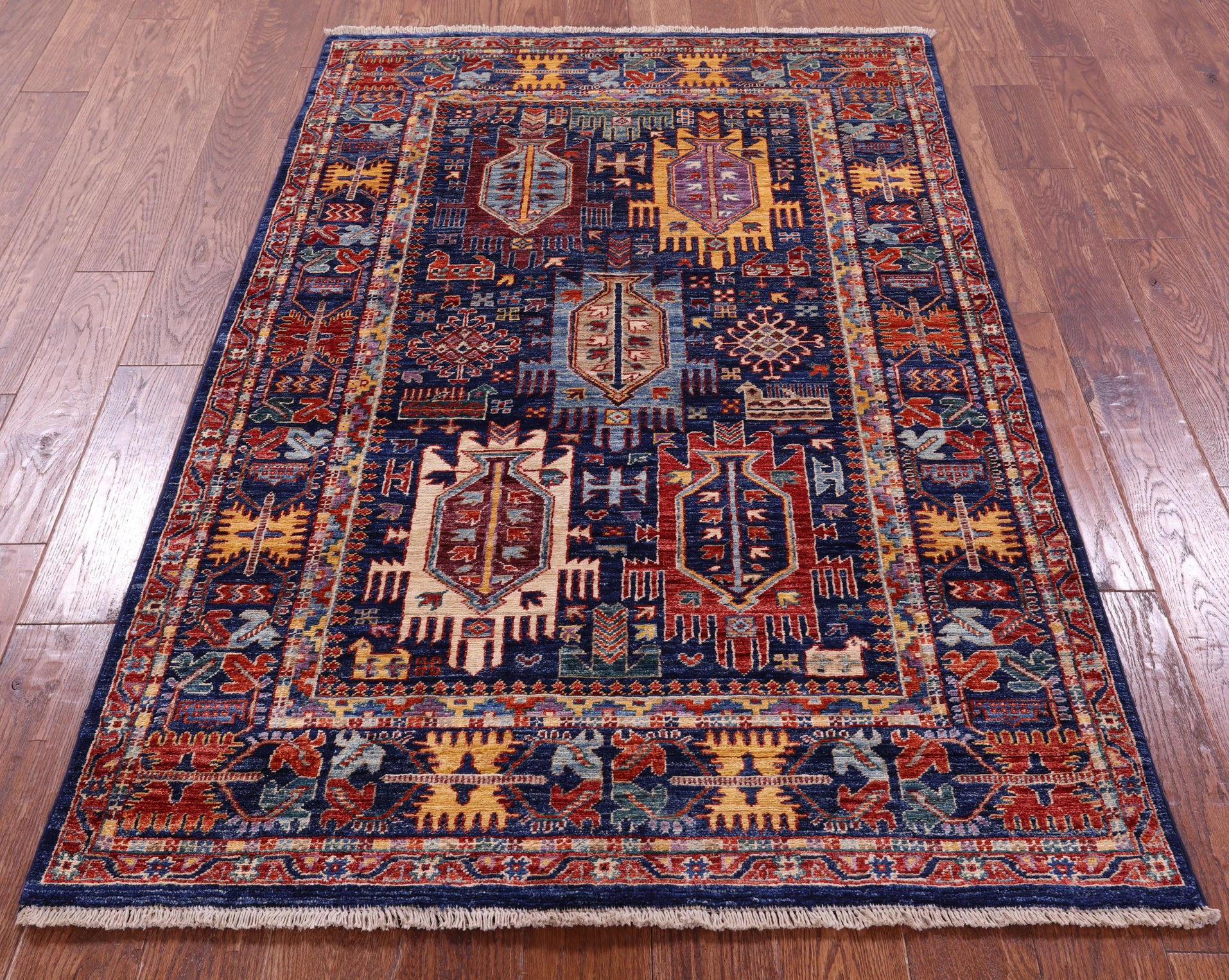 Persian Fine Serapi Hand Knotted Wool Rug - 3' 11" X 6' 0" - Golden Nile