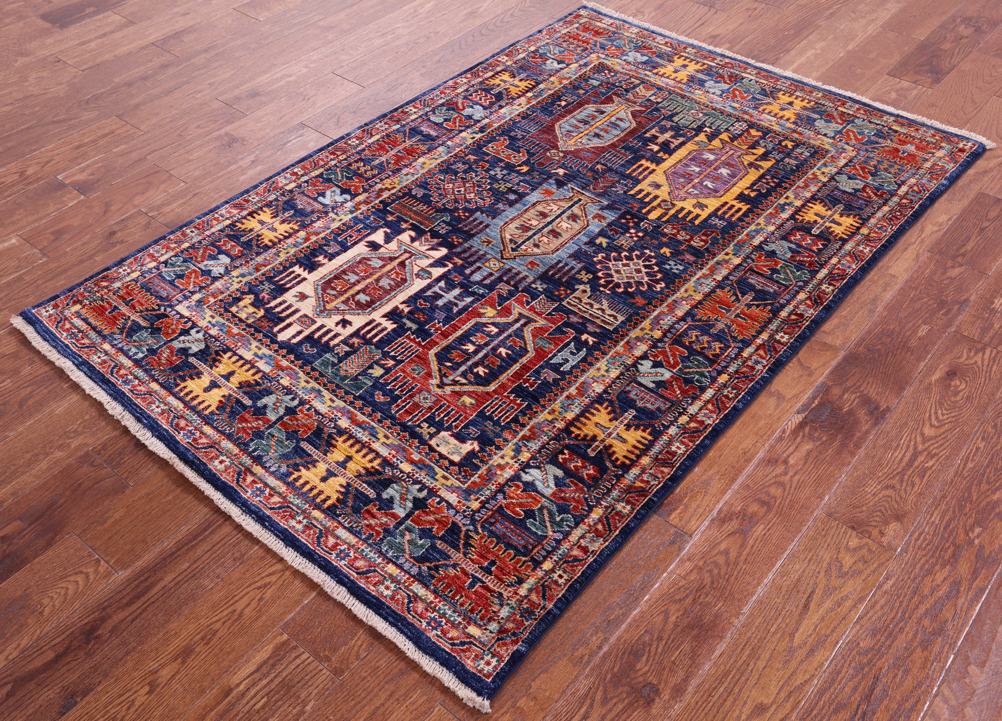 Persian Fine Serapi Hand Knotted Wool Rug - 3' 11" X 6' 0" - Golden Nile