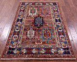 Persian Fine Serapi Handmade Wool Rug - 3' 11" X 5' 11" - Golden Nile