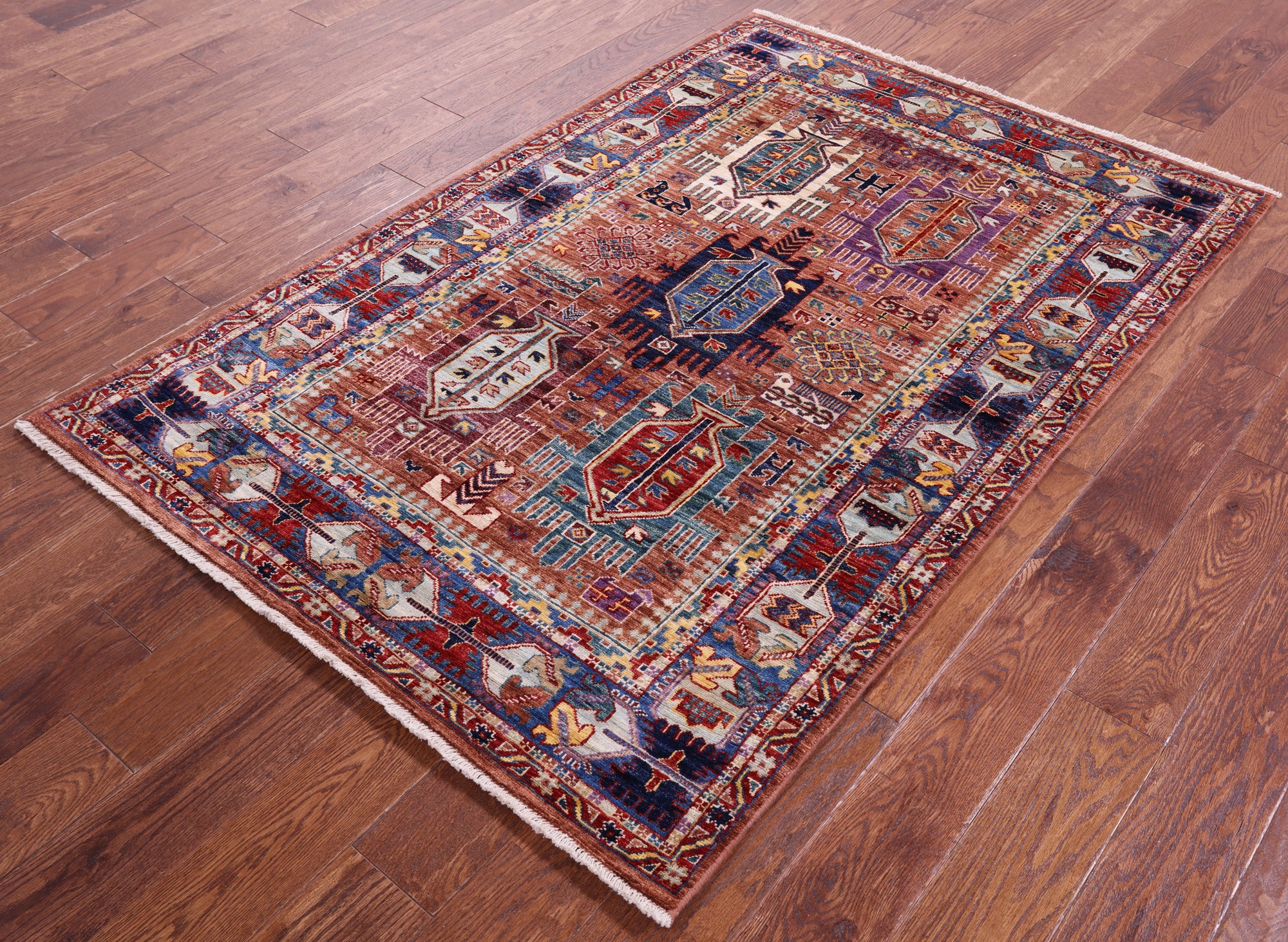 Persian Fine Serapi Handmade Wool Rug - 3' 11" X 5' 11" - Golden Nile