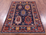 Persian Fine Serapi Hand Knotted Wool Rug - 4' 2" X 6' 0" - Golden Nile