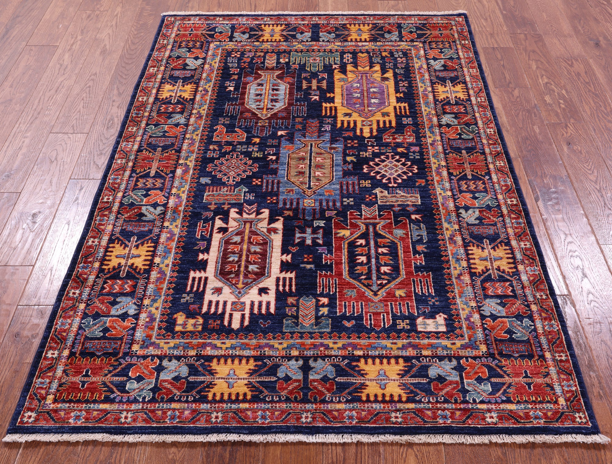 Persian Fine Serapi Hand Knotted Wool Rug - 4' 2" X 6' 0" - Golden Nile