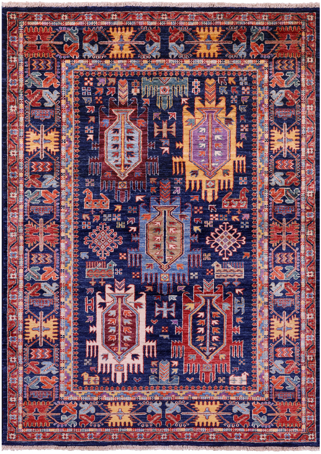 Persian Fine Serapi Hand Knotted Wool Rug - 4' 2" X 6' 0" - Golden Nile