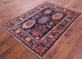 Persian Fine Serapi Hand Knotted Wool Rug - 4' 2" X 6' 0" - Golden Nile