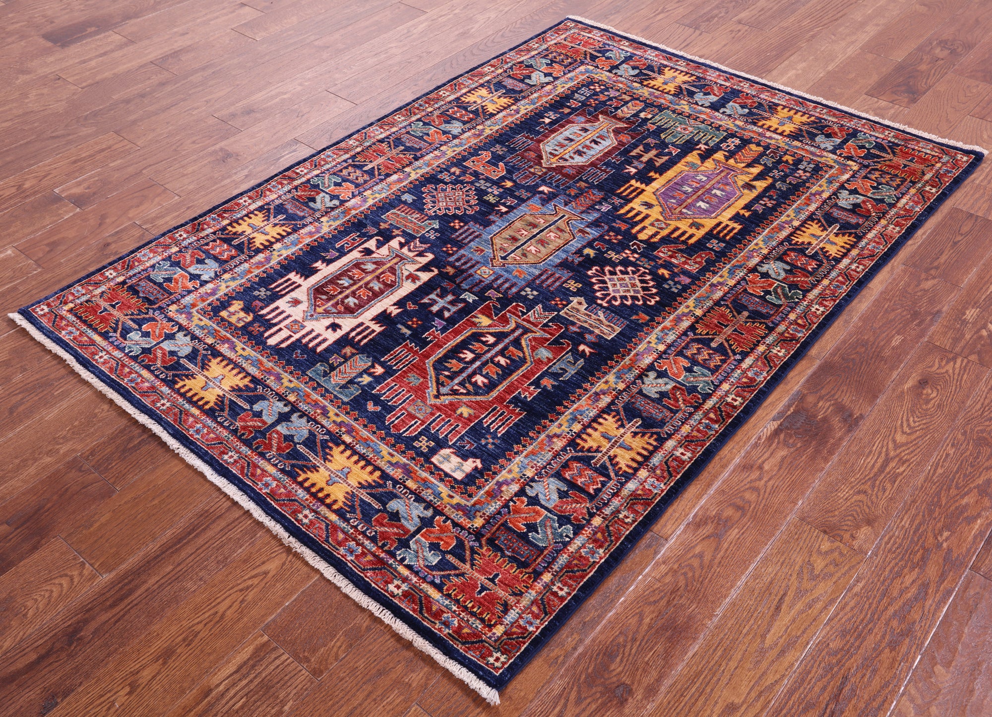 Persian Fine Serapi Hand Knotted Wool Rug - 4' 2" X 6' 0" - Golden Nile