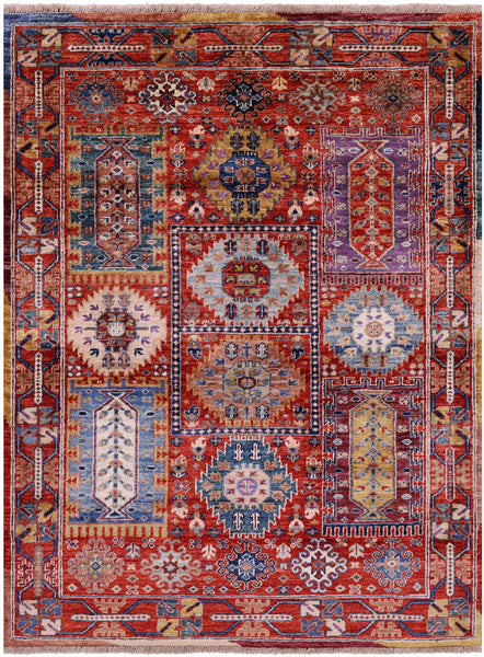 Persian Fine Serapi Hand Knotted Wool Rug - 3' 8" X 4' 11" - Golden Nile