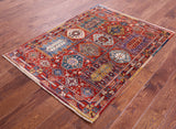 Persian Fine Serapi Hand Knotted Wool Rug - 3' 8" X 4' 11" - Golden Nile