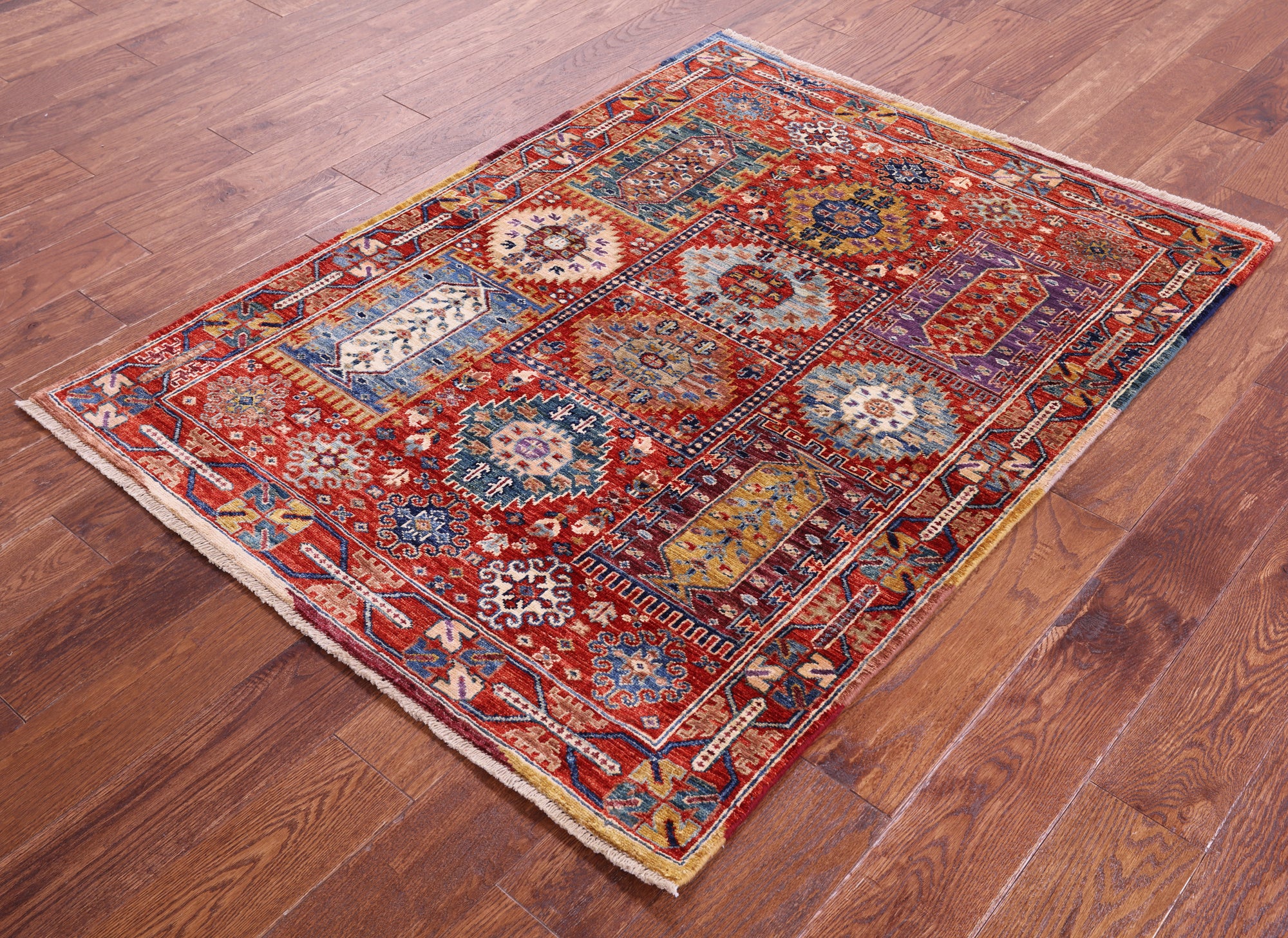 Persian Fine Serapi Hand Knotted Wool Rug - 3' 8" X 4' 11" - Golden Nile