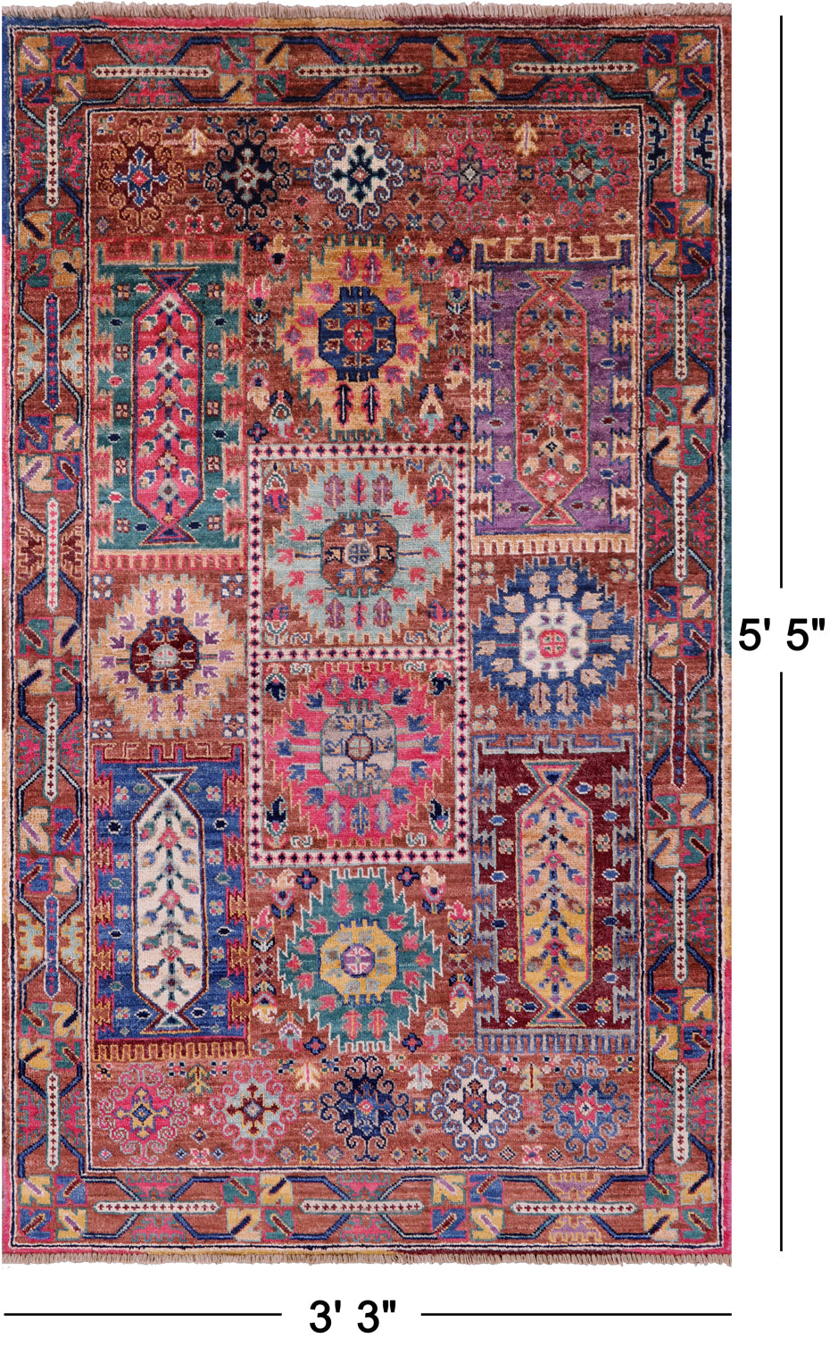 Persian Fine Serapi Hand Knotted Wool Rug - 3' 3" X 5' 5" - Golden Nile