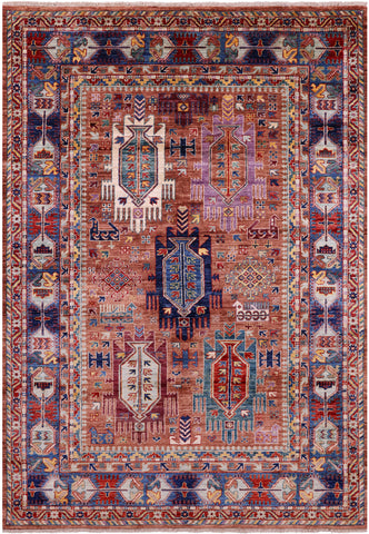 Persian Fine Serapi Hand Knotted Wool Rug - 5' 0