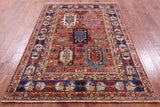 Persian Fine Serapi Hand Knotted Wool Rug - 5' 0" X 7' 1" - Golden Nile
