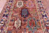 Persian Fine Serapi Hand Knotted Wool Rug - 5' 0" X 7' 1" - Golden Nile
