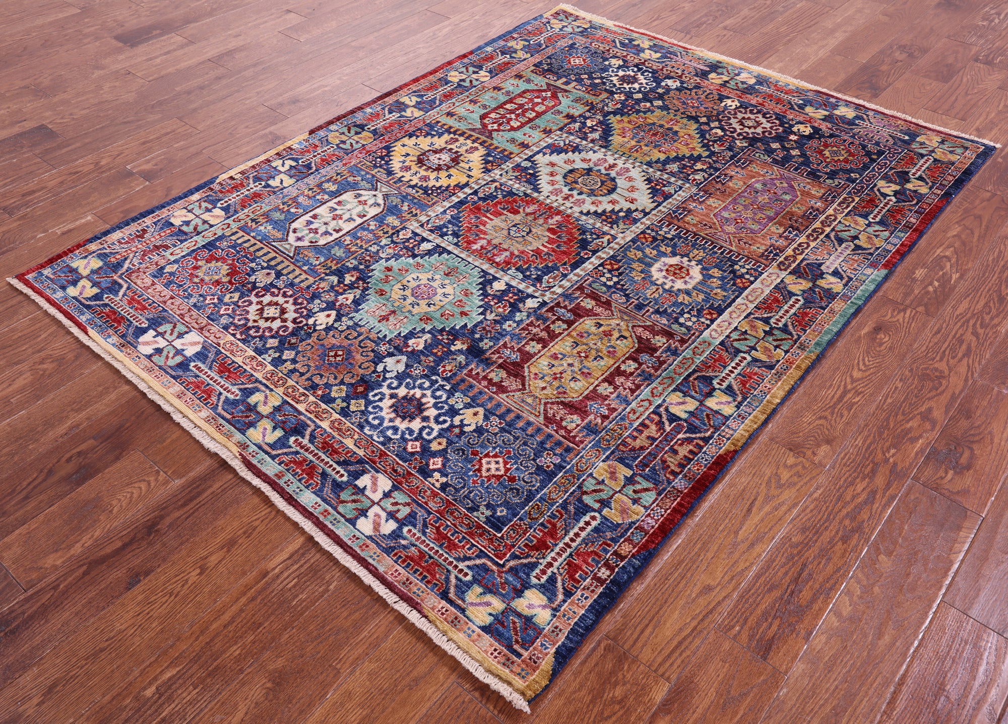 Persian Fine Serapi Hand Knotted Wool Rug - 5' 0" X 6' 9" - Golden Nile