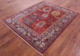 Persian Fine Serapi Hand Knotted Wool Rug - 5' 1" X 6' 6" - Golden Nile