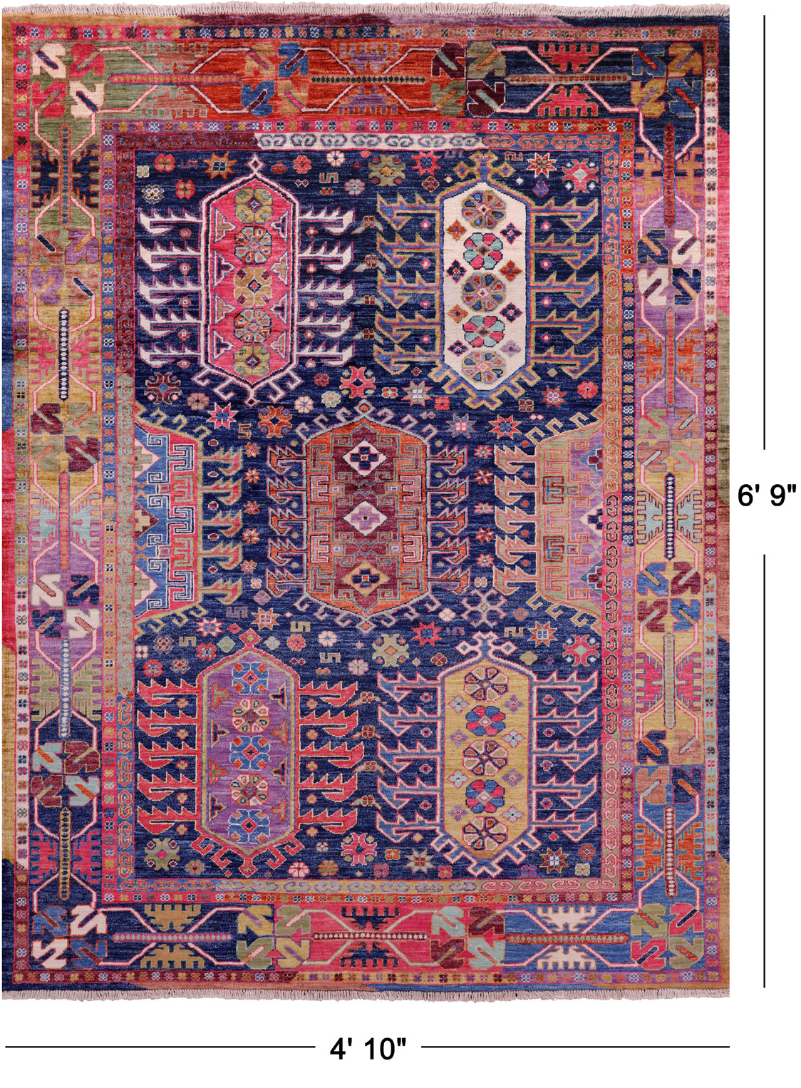 Persian Fine Serapi Handmade Wool Rug - 4' 10" X 6' 9" - Golden Nile