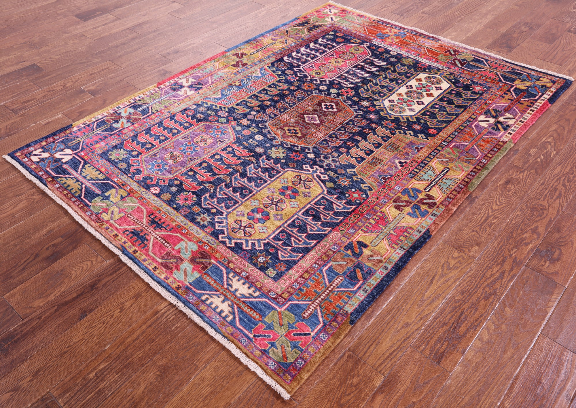Persian Fine Serapi Handmade Wool Rug - 4' 10" X 6' 9" - Golden Nile