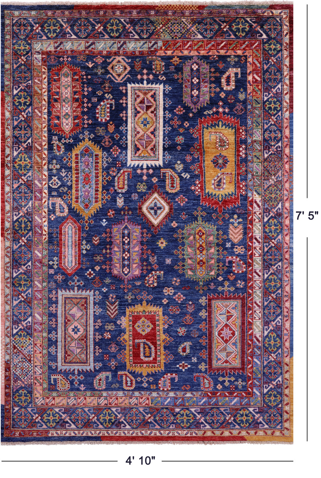Persian Fine Serapi Handmade Wool Rug - 4' 10" X 7' 5" - Golden Nile