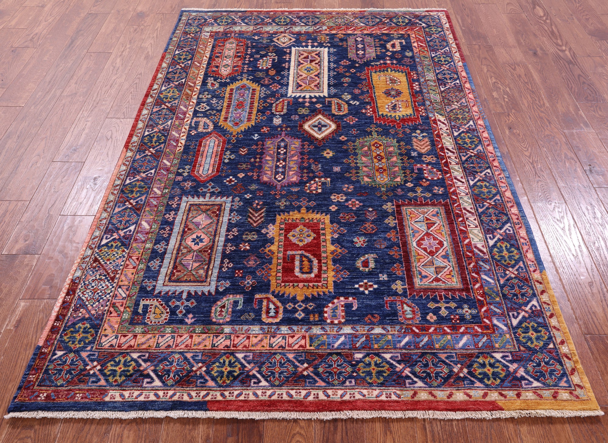 Persian Fine Serapi Handmade Wool Rug - 4' 10" X 7' 5" - Golden Nile