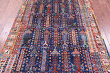 Blue Persian Fine Serapi Hand Knotted Wool Rug - 4' 10" X 7' 6" - Golden Nile