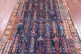 Blue Persian Fine Serapi Hand Knotted Wool Rug - 4' 10" X 7' 6" - Golden Nile