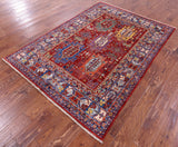 Persian Fine Serapi Hand Knotted Wool Rug - 4' 9" X 6' 9" - Golden Nile