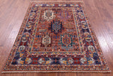 Persian Fine Serapi Handmade Wool Rug - 4' 11" X 6' 8" - Golden Nile