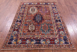 Persian Fine Serapi Handmade Wool Rug - 4' 11" X 6' 8" - Golden Nile