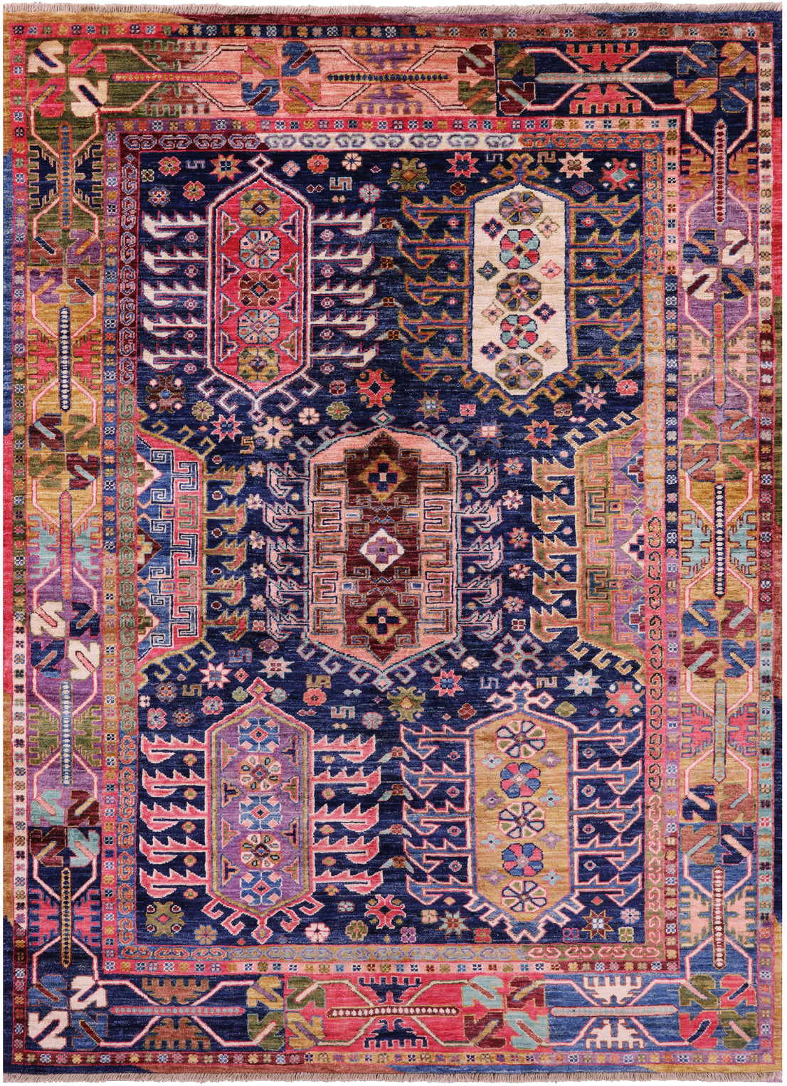 Persian Fine Serapi Handmade Wool Rug - 5' 0" X 6' 11" - Golden Nile
