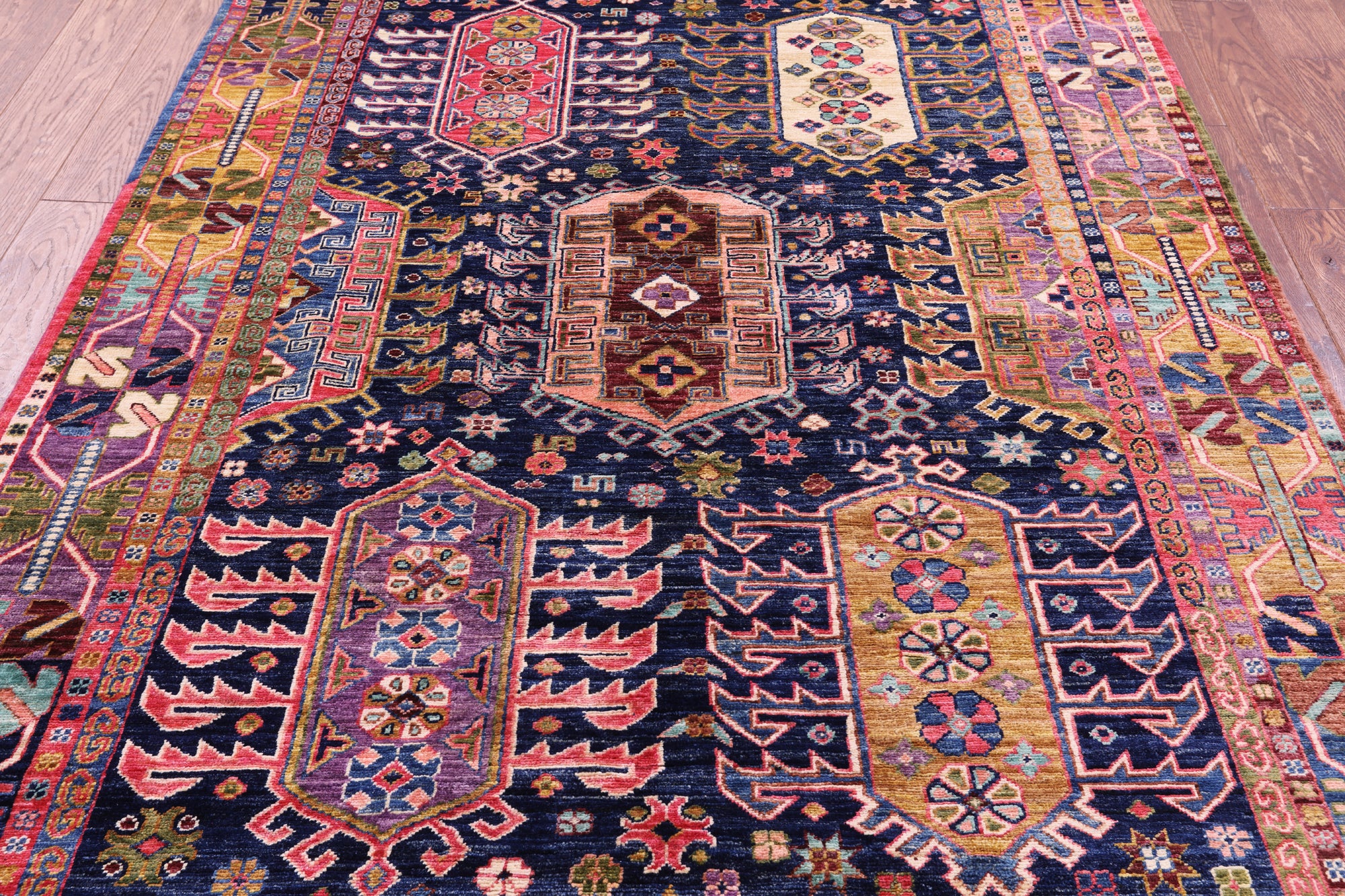 Persian Fine Serapi Handmade Wool Rug - 5' 0" X 6' 11" - Golden Nile