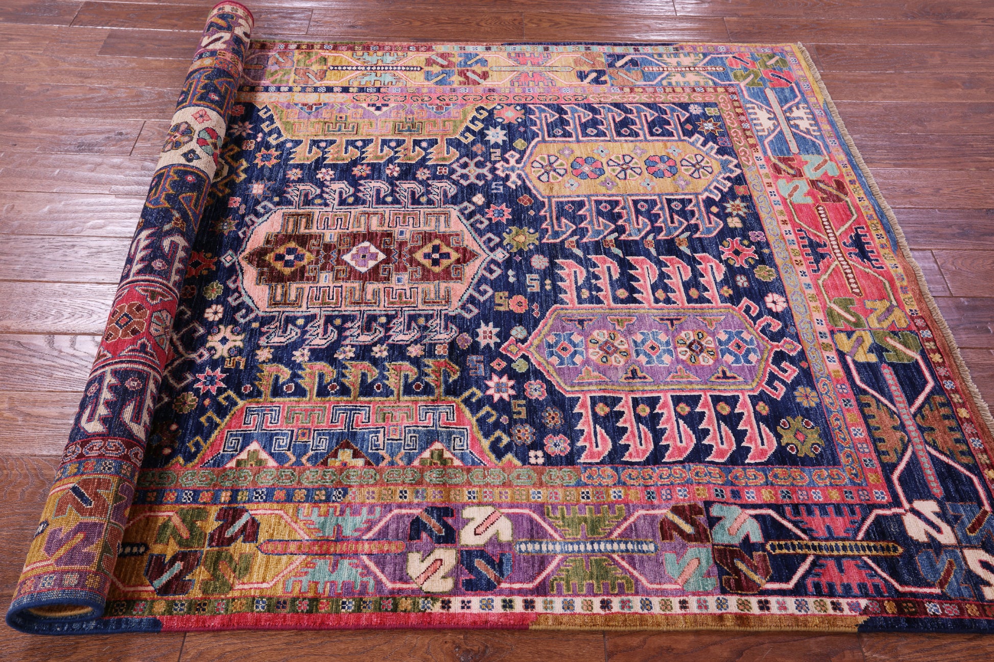 Persian Fine Serapi Handmade Wool Rug - 5' 0" X 6' 11" - Golden Nile