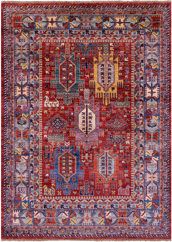 Persian Fine Serapi Hand Knotted Wool Rug - 4' 11