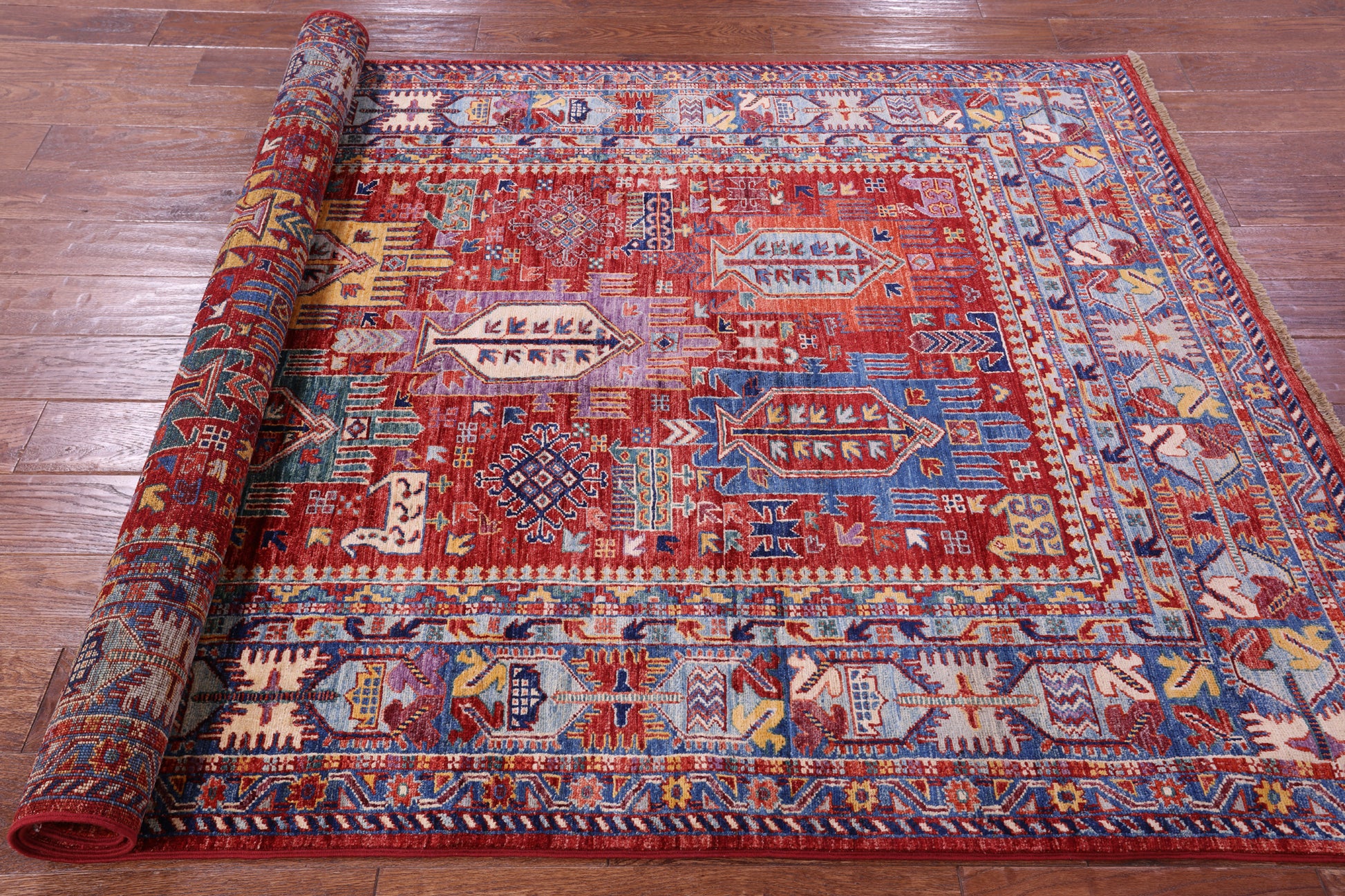 Persian Fine Serapi Hand Knotted Wool Rug - 4' 11" X 6' 9" - Golden Nile