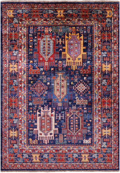 Persian Fine Serapi Hand Knotted Wool Rug - 4' 10" X 6' 10" - Golden Nile