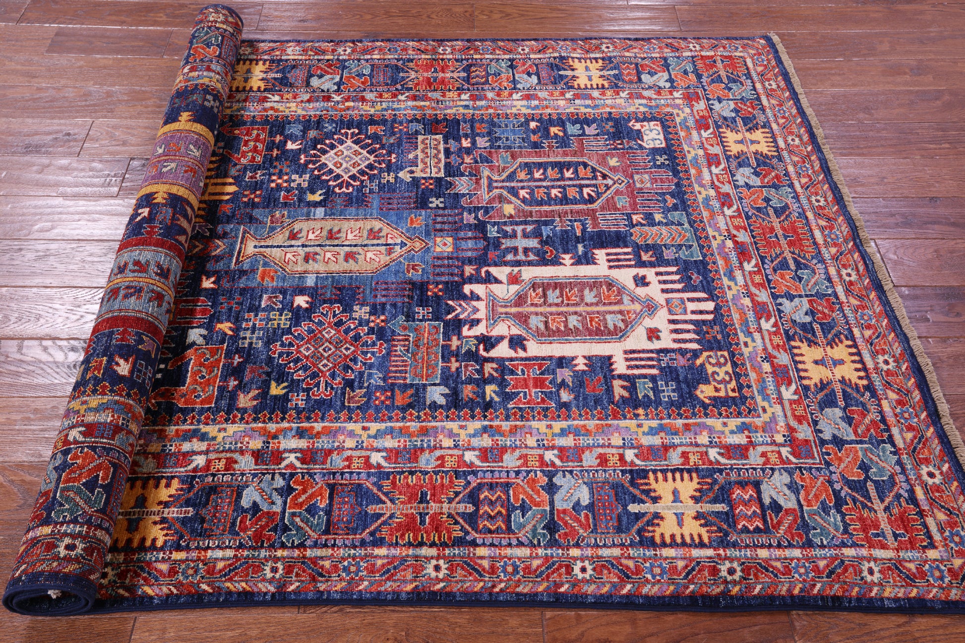 Persian Fine Serapi Hand Knotted Wool Rug - 4' 10" X 6' 10" - Golden Nile