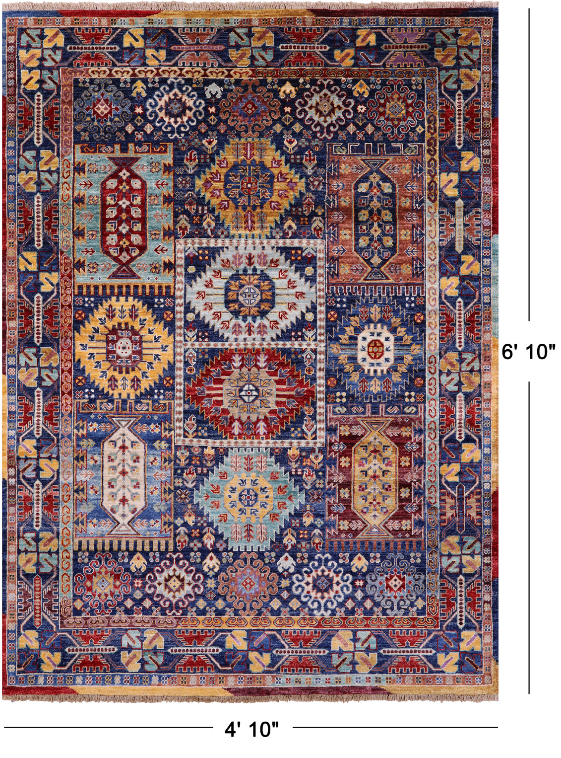 Persian Fine Serapi Hand Knotted Wool Rug - 4' 10" X 6' 10" - Golden Nile