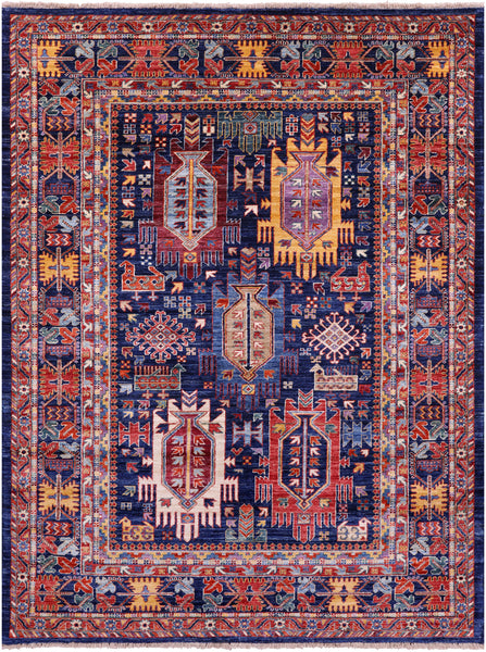 Persian Fine Serapi Handmade Wool Rug - 5' 1" X 6' 10" - Golden Nile