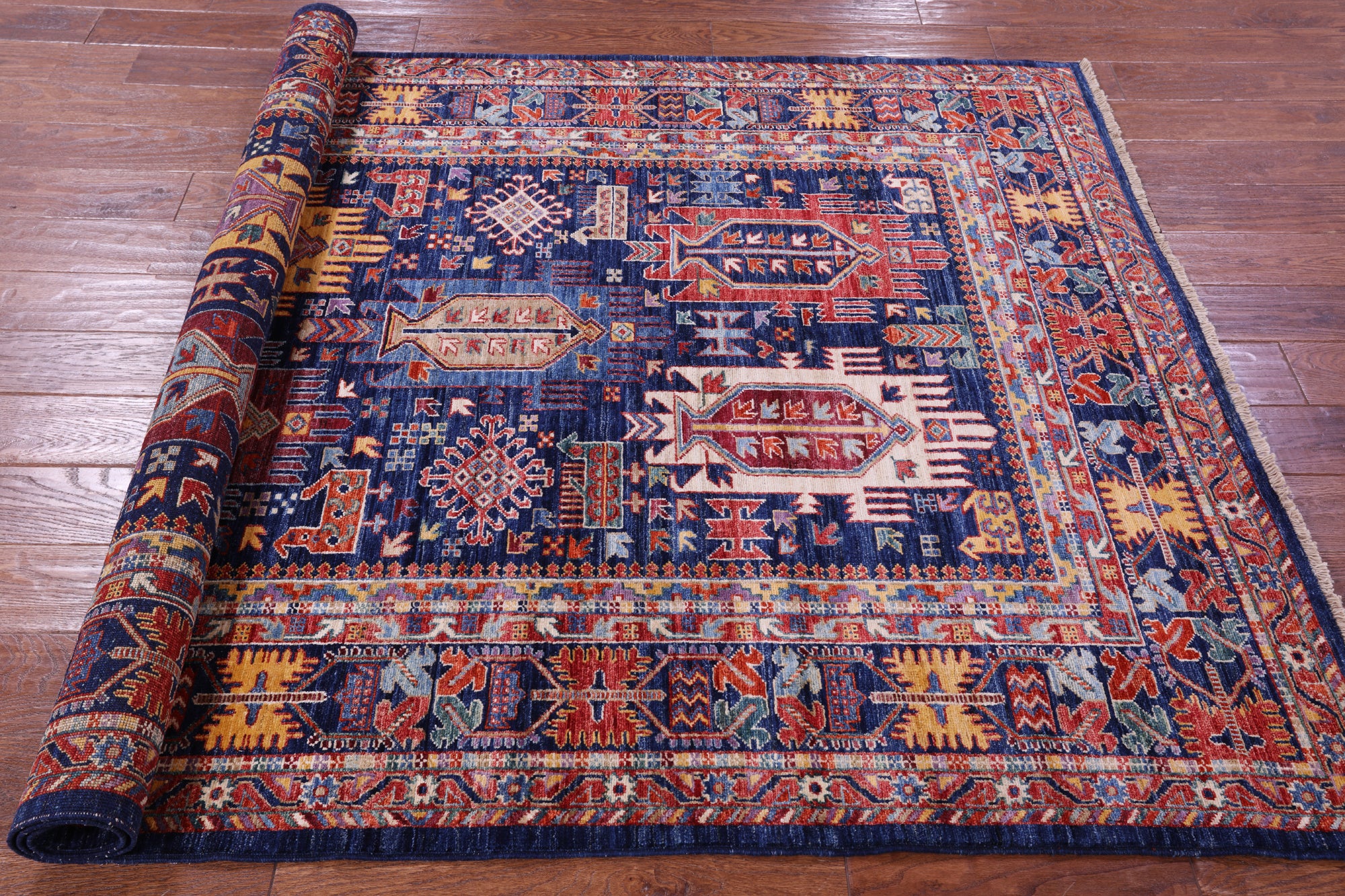 Persian Fine Serapi Handmade Wool Rug - 5' 1" X 6' 10" - Golden Nile