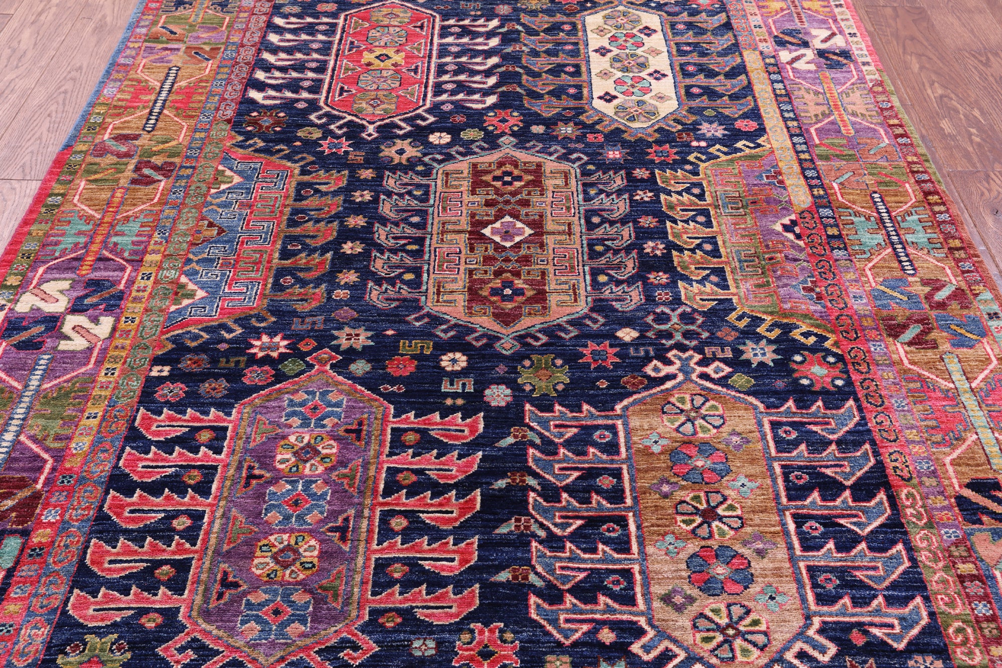 Persian Fine Serapi Handmade Wool Rug - 5' 0" X 6' 10" - Golden Nile